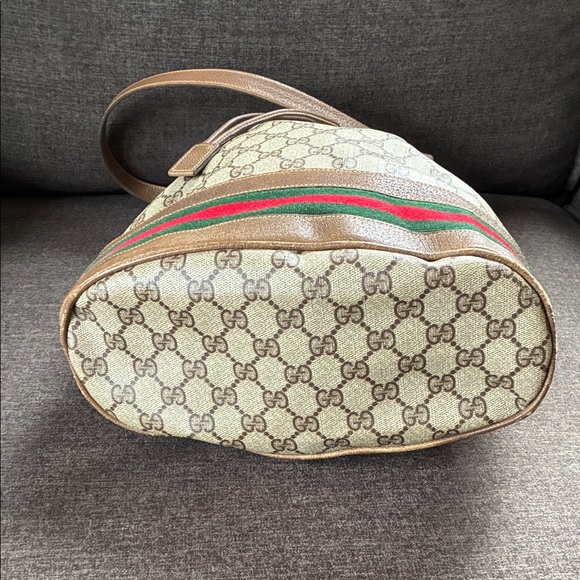 Gucci Beige and Brown GG Shoulder Bag vintage - Picture 6 of 15